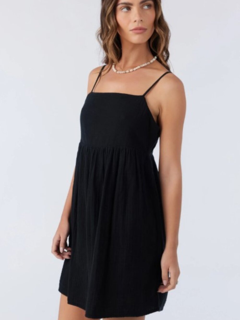 O'Neill Hadia Crinkle Double Gauze Mini Dress Black - XS - Picture 3 of 10
